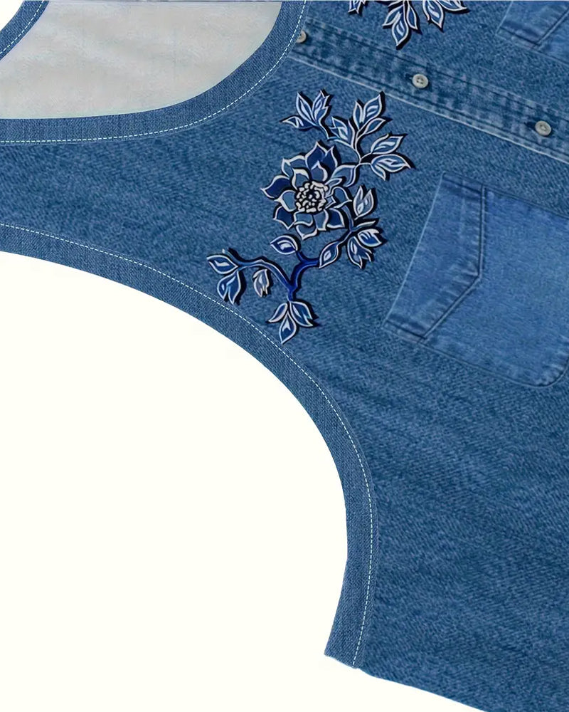 Beatrice | Sleeveless Denim-Look Dress