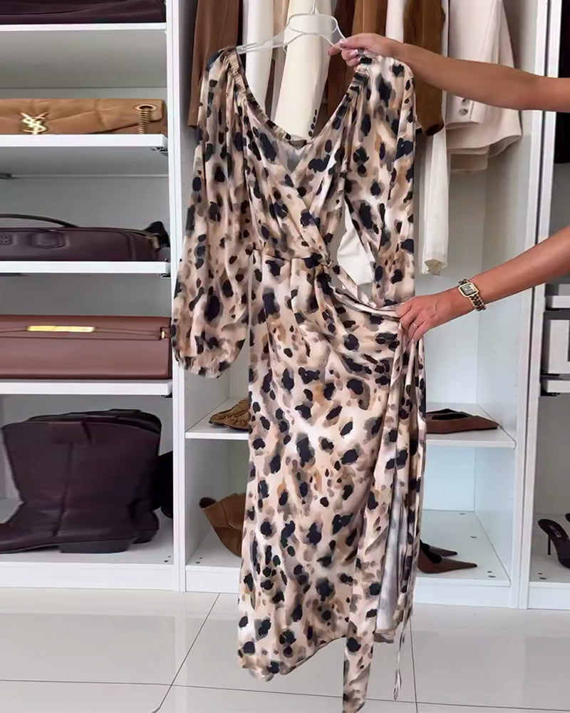 Alina | Printed V-Neck Sexy Dress