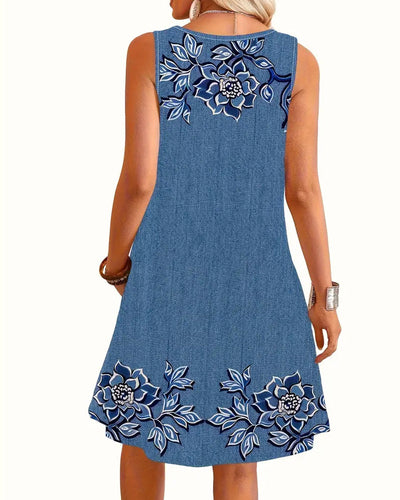Beatrice | Sleeveless Denim-Look Dress