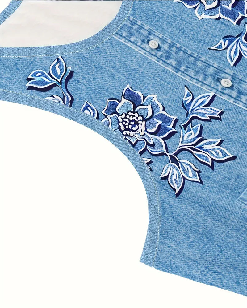 Beatrice | Sleeveless Denim-Look Dress