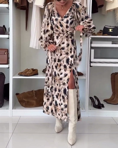 Alina | Printed V-Neck Sexy Dress