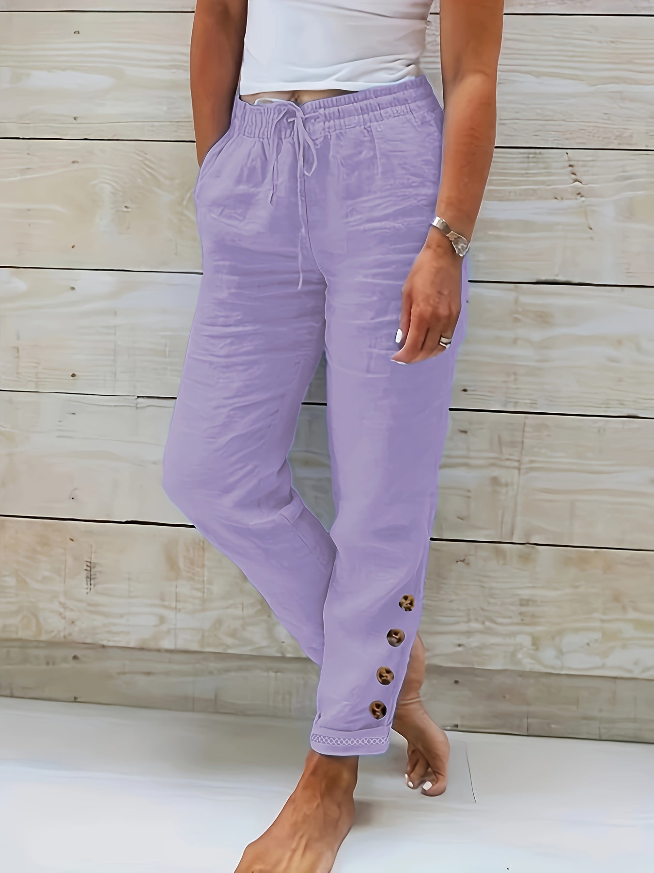 Ariana | Slim Straight Cotton Pants