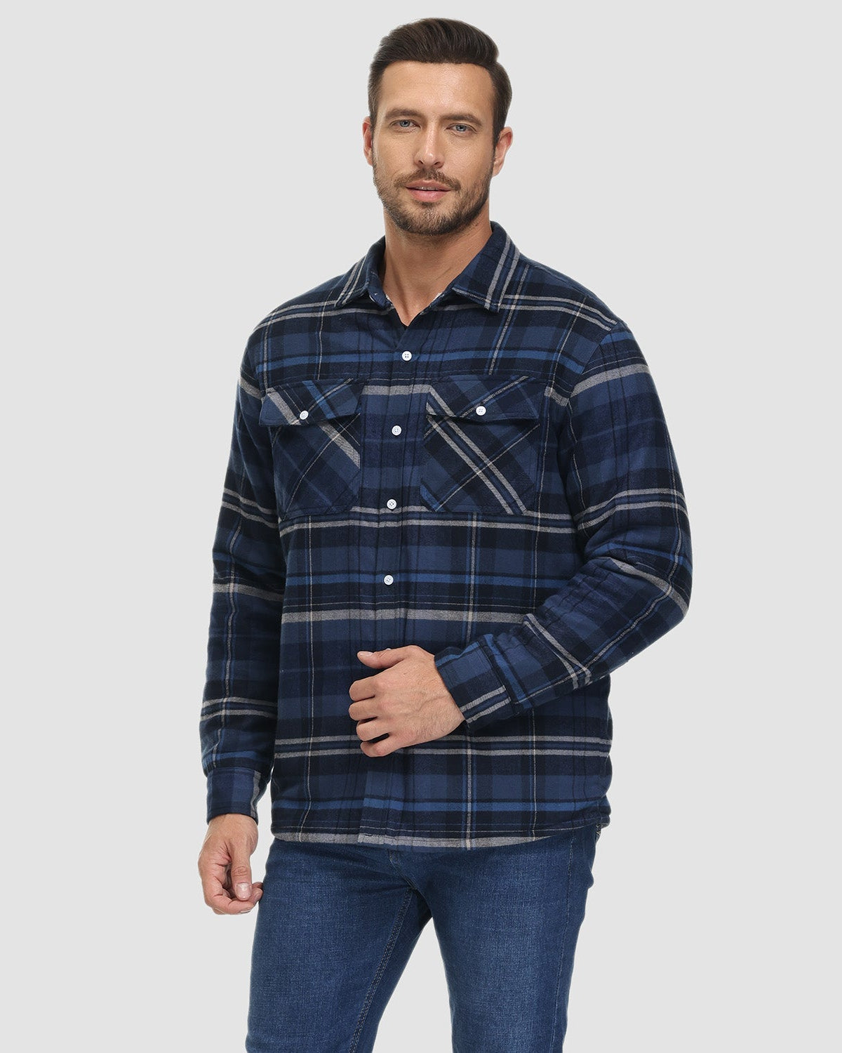Carl | Warm and Quilted Checkered Overshirt