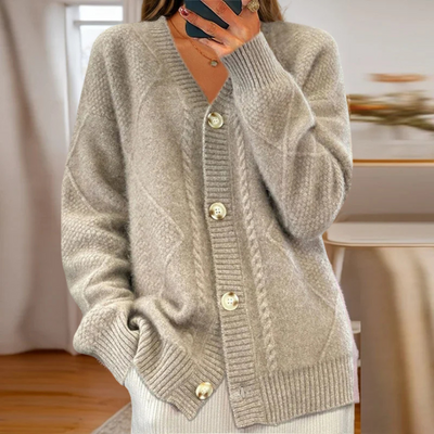 Leah | Cable-Knit Cardigan