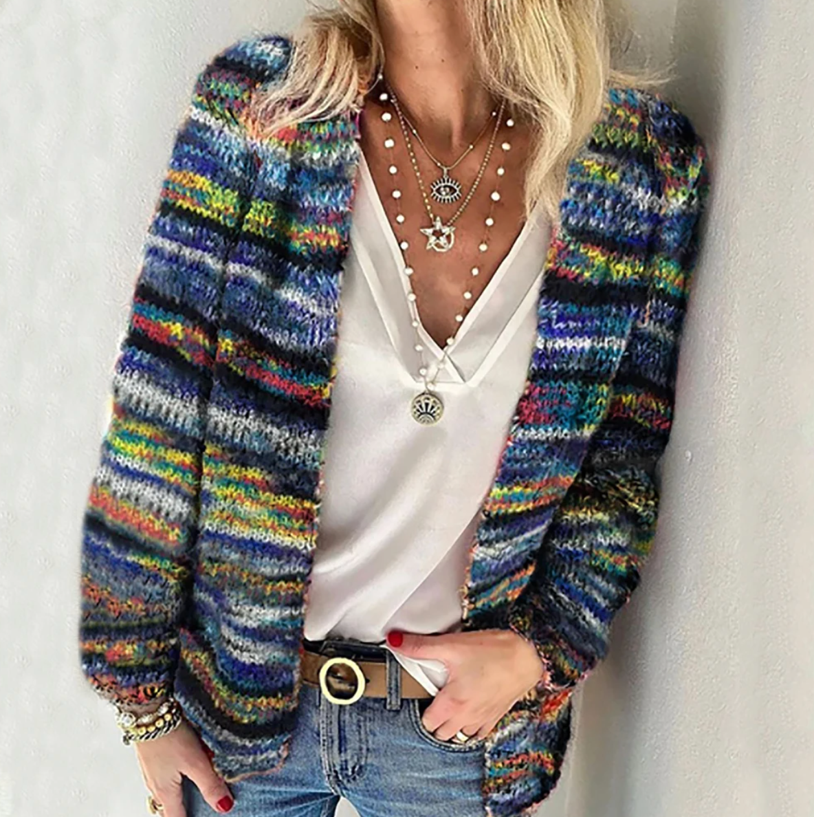Katherine | Cozy Multicolor Cardigan
