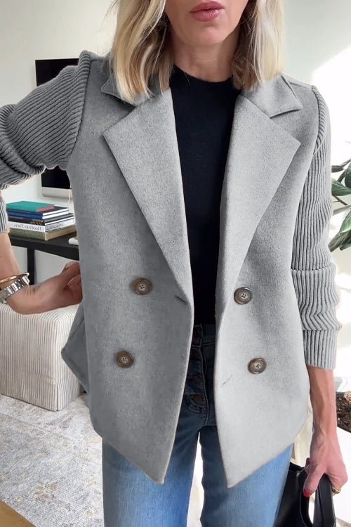Madison | Elegant Knit-Sleeve Blazer