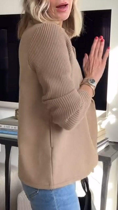 Madison | Elegant Knit-Sleeve Blazer