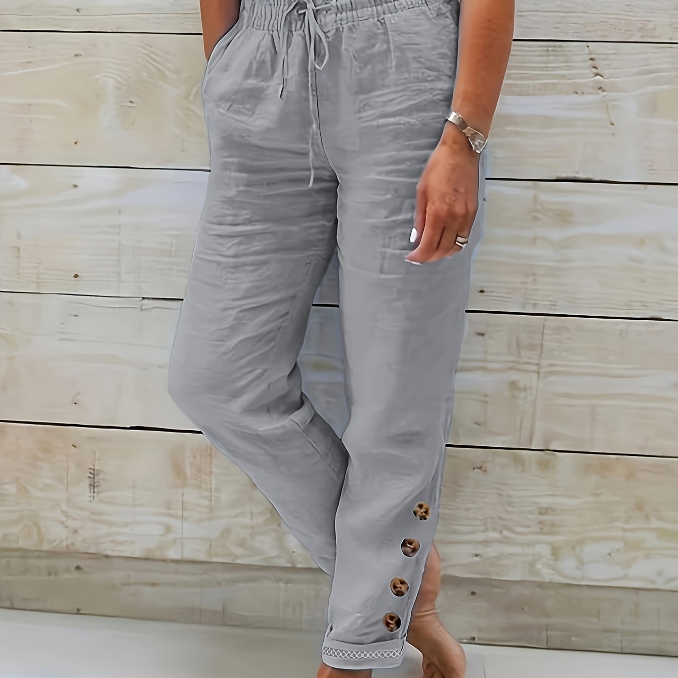 Ariana | Slim Straight Cotton Pants