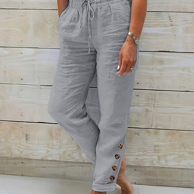 Ariana | Slim Straight Cotton Pants