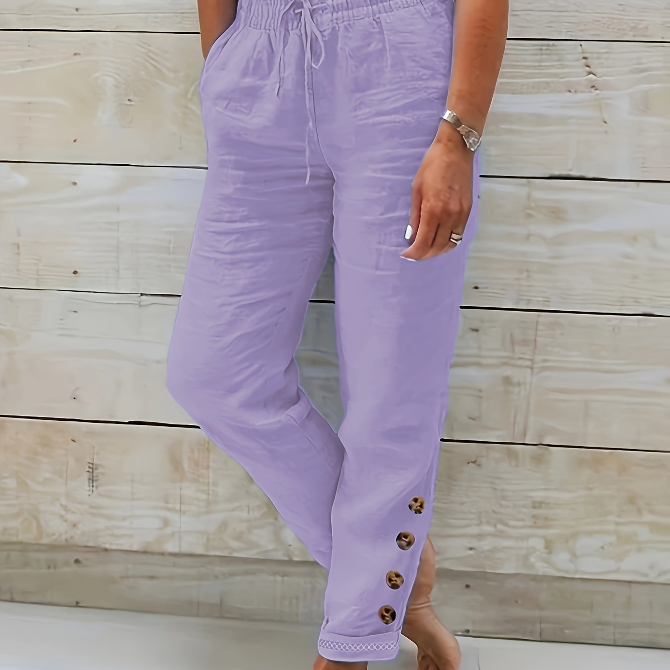 Ariana | Slim Straight Cotton Pants
