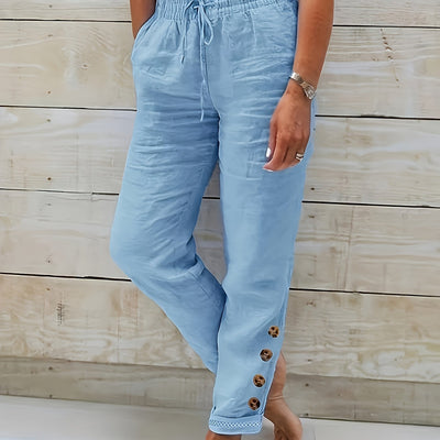 Ariana | Slim Straight Cotton Pants